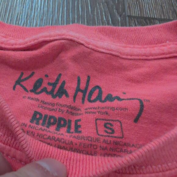 Keith Haring Ripple Walking Heart Adult Small Long Sleeve Shirt Art Graphic - Picture 4 of 7